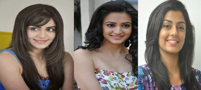 aneesha ambrose,aada sharma,krithi karbhanda,mega heroes  ఫ్లాప్ హీరోయిన్లకు మెగా హీరోల ఆపన్నహస్తం....!